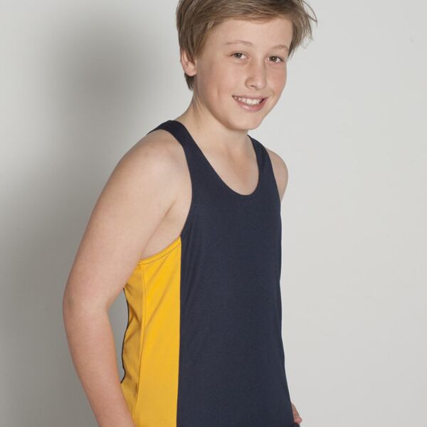 Podium Kids Contrast Singlet Black/Red 6 Thumbnail