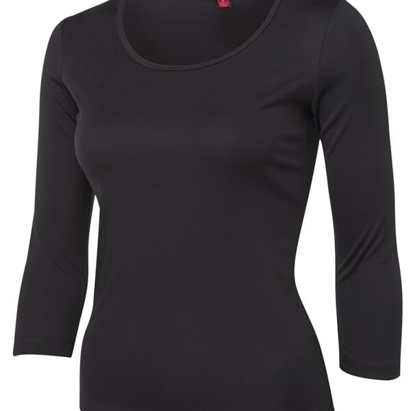 JB's Ladies 3/4 Slinky Tee Black 8 Thumbnail