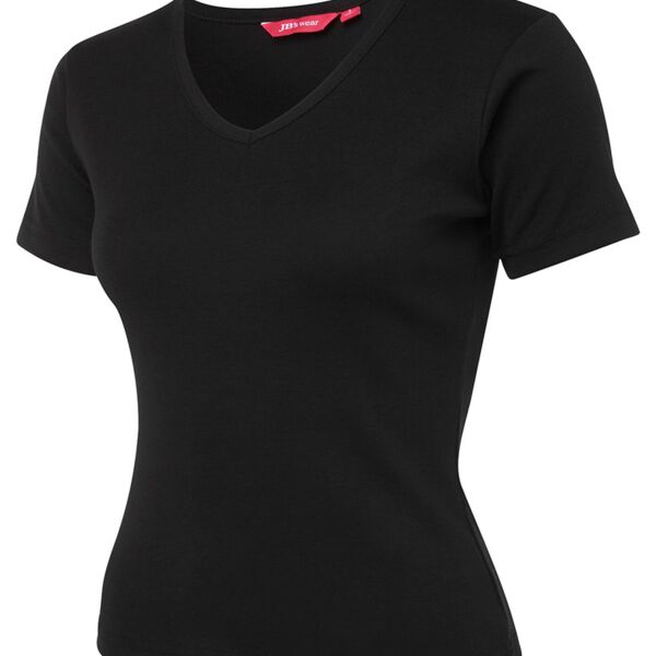 JB's Ladies S/S Rib Tee Black 8 Thumbnail
