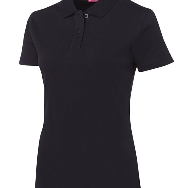 JB's Ladies Interlock Polo Black 8 Thumbnail