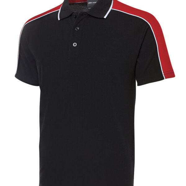 JB's Sleeve Panel Polo Black/Red/White S Thumbnail