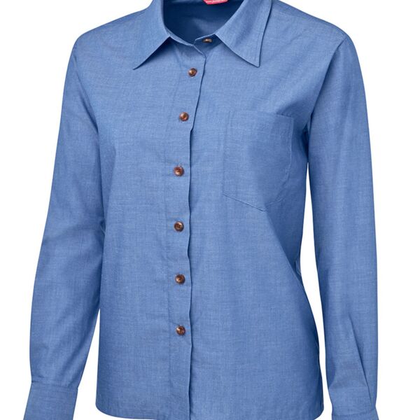 JB's Ladies L/S Indigo Shirt Indigo 8 Thumbnail