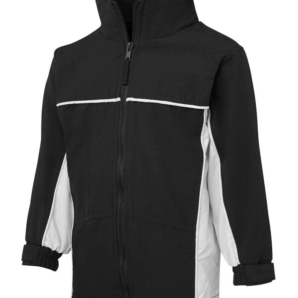 Podium Kids Contrast Warm Up Jacket Black/Dk Red 4 Thumbnail