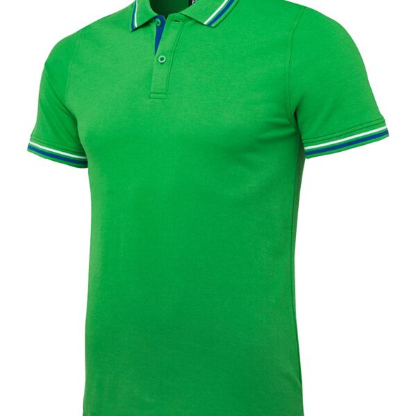 Pdm C/Trast Stripe Polo Black/Pea green/White S Thumbnail