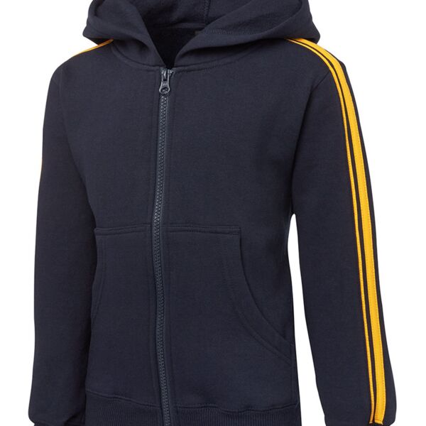 Pdm P/C Dual Stripe F/Zip Hood Black/Red 4 Thumbnail