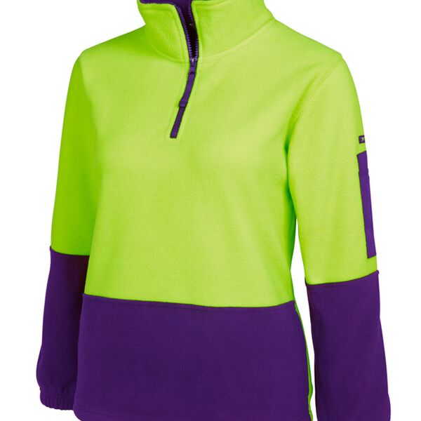 JB's HV Ladies 1/2 Zip Polar Lime/Pink 8 Thumbnail