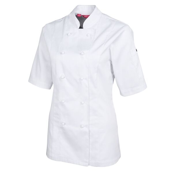 JB's Ladies S/S Vented Chef's White 6 Thumbnail