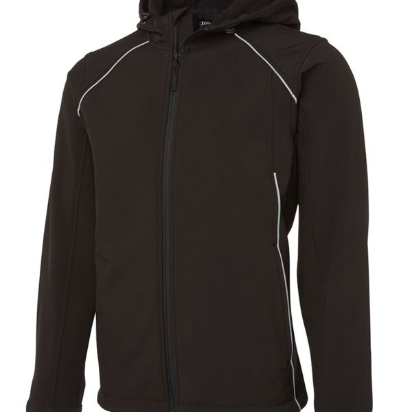 JB's Hooded Soft Shell Jacket Black/Silver S Thumbnail